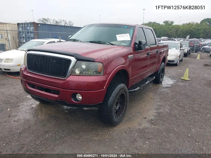 2006 Ford F-150 Lariat/Xlt VIN: 1FTPW12576KB28051 Lot: 40490271