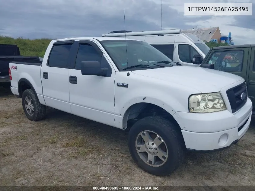 2006 Ford F-150 Fx4/Lariat/Xlt VIN: 1FTPW14526FA25495 Lot: 40490695