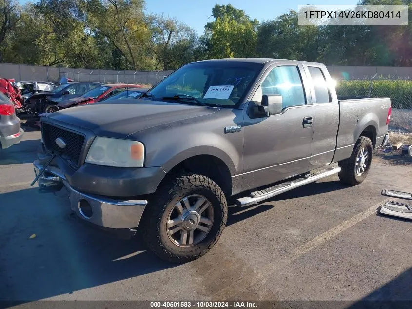 2006 Ford F-150 Fx4/Lariat/Xl/Xlt VIN: 1FTPX14V26KD80414 Lot: 40501583