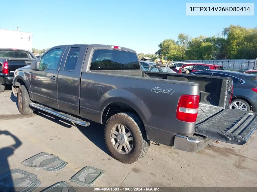 2006 Ford F-150 Fx4/Lariat/Xl/Xlt VIN: 1FTPX14V26KD80414 Lot: 40501583