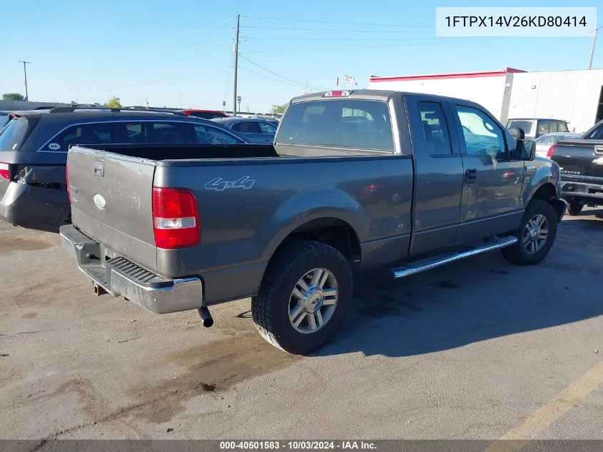 2006 Ford F-150 Fx4/Lariat/Xl/Xlt VIN: 1FTPX14V26KD80414 Lot: 40501583