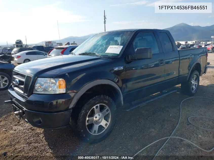 2006 Ford F-150 Fx4/Lariat/Xl/Xlt VIN: 1FTPX14536FB46551 Lot: 40539317