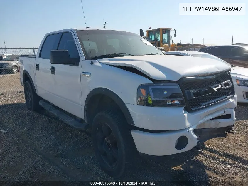 2006 Ford F-150 Fx4/Lariat/Xlt VIN: 1FTPW14V86FA86947 Lot: 40575649