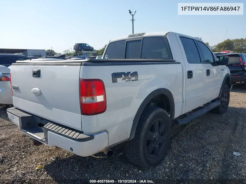 2006 Ford F-150 Fx4/Lariat/Xlt VIN: 1FTPW14V86FA86947 Lot: 40575649