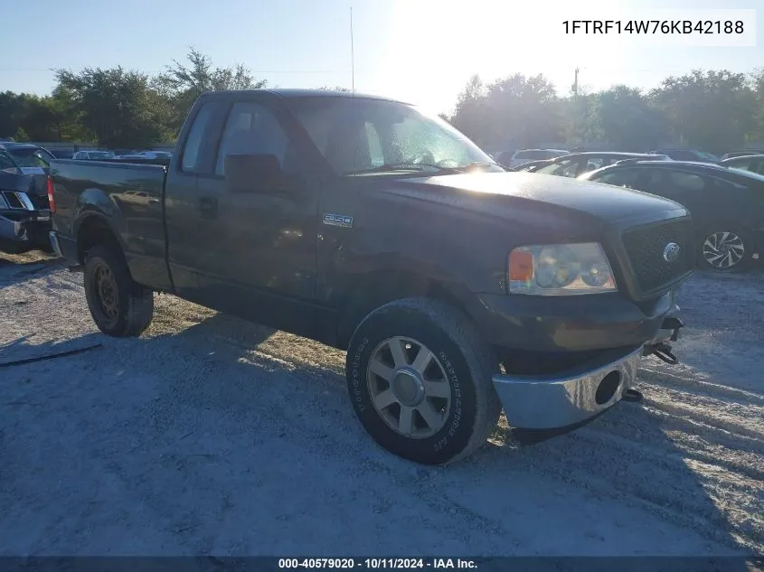 2006 Ford F150 VIN: 1FTRF14W76KB42188 Lot: 40579020