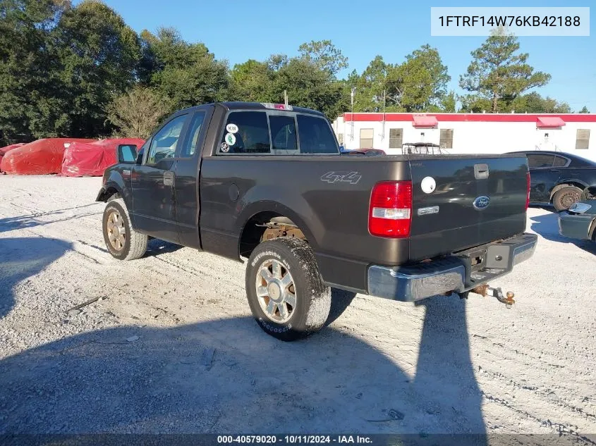 1FTRF14W76KB42188 2006 Ford F150