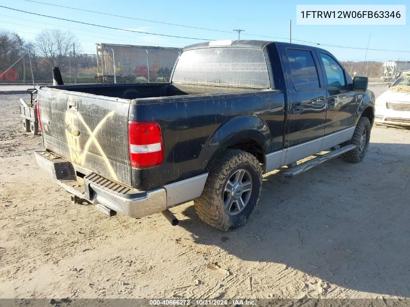 2006 Ford F-150 Xlt VIN: 1FTRW12W06FB63346 Lot: 40666272