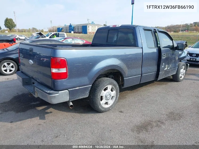 2006 Ford F-150 Stx/Xl/Xlt VIN: 1FTRX12W36FB66190 Lot: 40694338