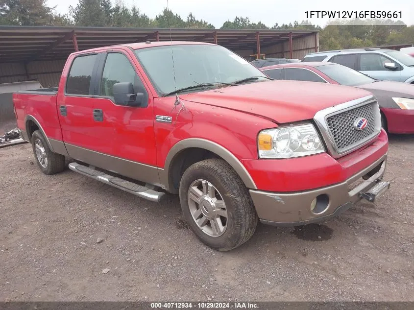 2006 Ford F-150 Lariat/Xlt VIN: 1FTPW12V16FB59661 Lot: 40712934