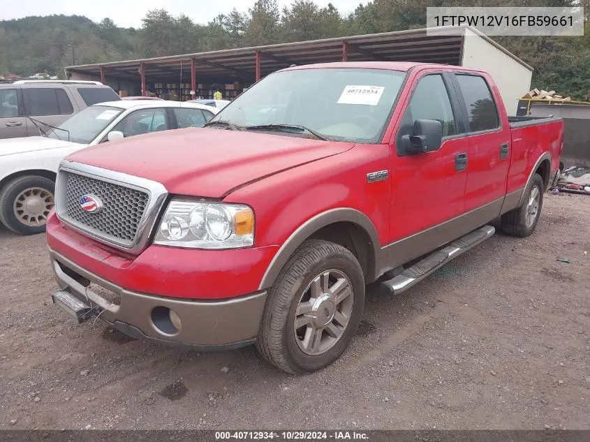 2006 Ford F-150 Lariat/Xlt VIN: 1FTPW12V16FB59661 Lot: 40712934