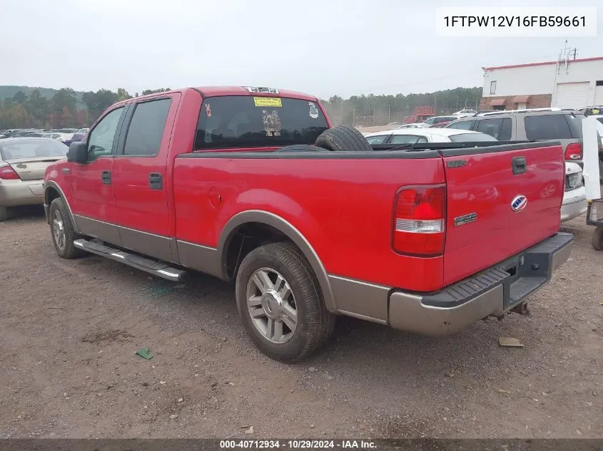 2006 Ford F-150 Lariat/Xlt VIN: 1FTPW12V16FB59661 Lot: 40712934