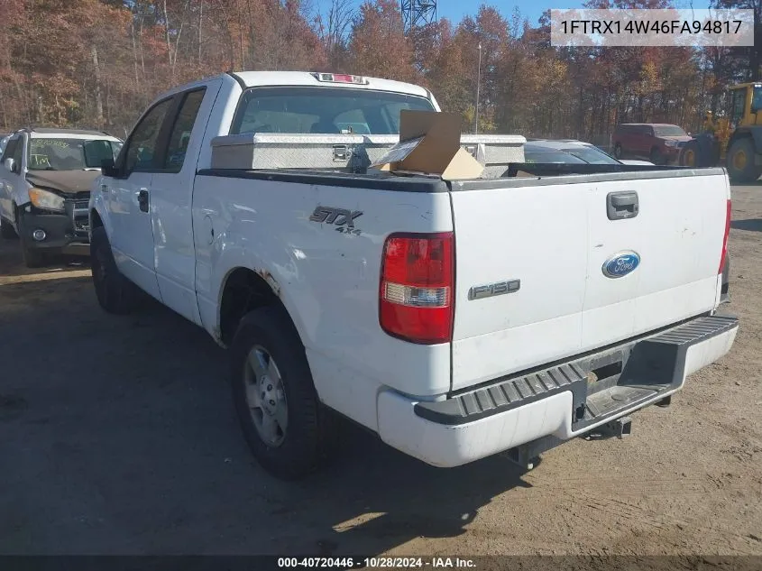 2006 Ford F-150 Stx/Xl/Xlt VIN: 1FTRX14W46FA94817 Lot: 40720446