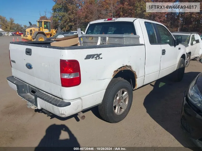 2006 Ford F-150 Stx/Xl/Xlt VIN: 1FTRX14W46FA94817 Lot: 40720446