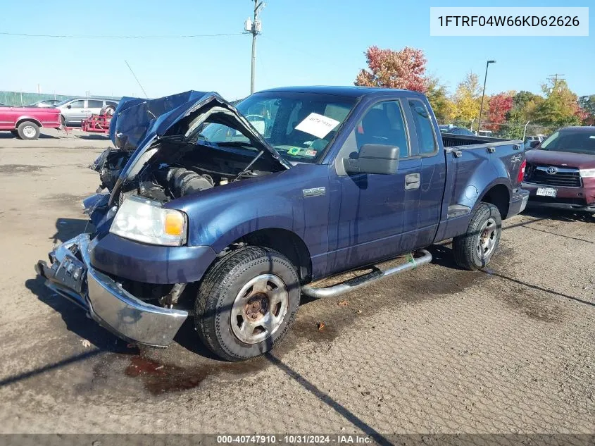 2006 Ford F-150 Stx/Xlt VIN: 1FTRF04W66KD62626 Lot: 40747910