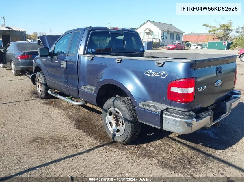 2006 Ford F-150 Stx/Xlt VIN: 1FTRF04W66KD62626 Lot: 40747910