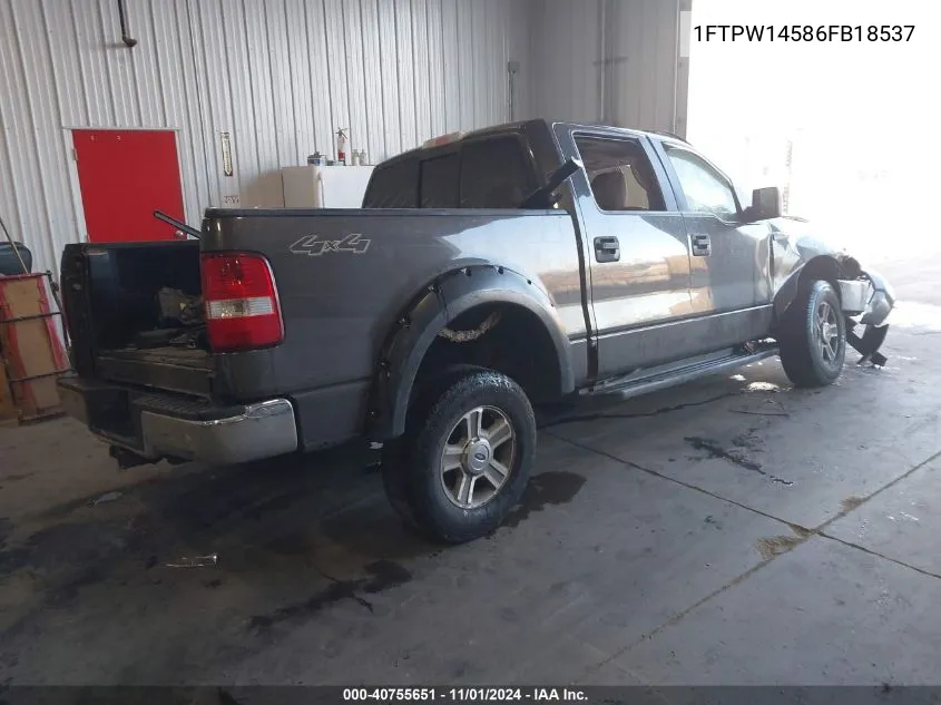 2006 Ford F-150 Fx4/Lariat/Xlt VIN: 1FTPW14586FB18537 Lot: 40755651