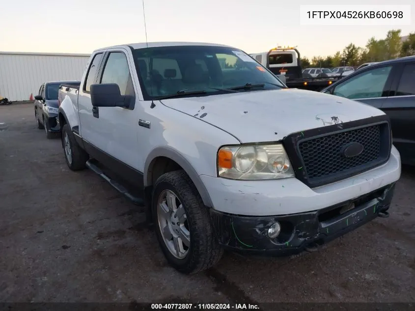 2006 Ford F-150 Fx4/Xlt VIN: 1FTPX04526KB60698 Lot: 40772807