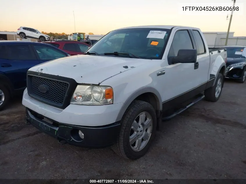 2006 Ford F-150 Fx4/Xlt VIN: 1FTPX04526KB60698 Lot: 40772807