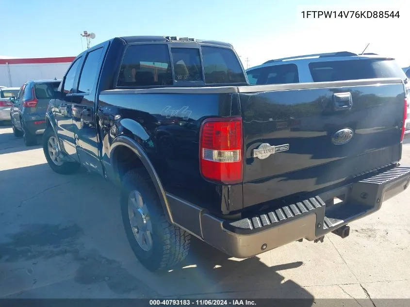 2006 Ford F-150 Fx4/Lariat/Xlt VIN: 1FTPW14V76KD88544 Lot: 40793183