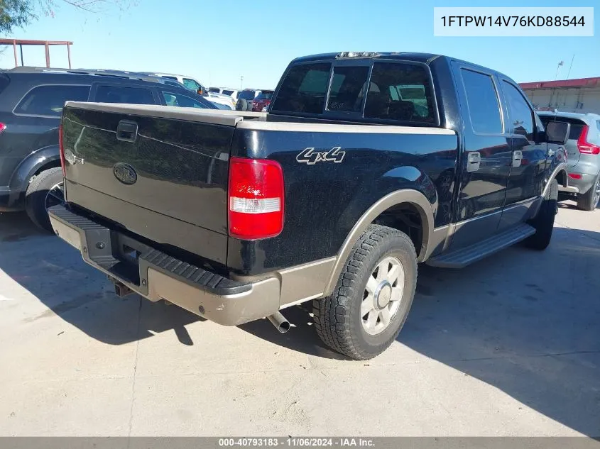 2006 Ford F-150 Fx4/Lariat/Xlt VIN: 1FTPW14V76KD88544 Lot: 40793183