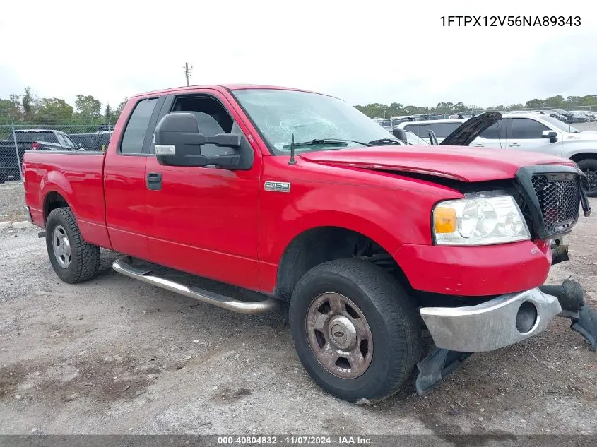 2006 Ford F-150 Lariat/Xl/Xlt VIN: 1FTPX12V56NA89343 Lot: 40804832