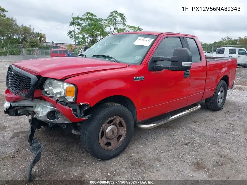 2006 Ford F-150 Lariat/Xl/Xlt VIN: 1FTPX12V56NA89343 Lot: 40804832