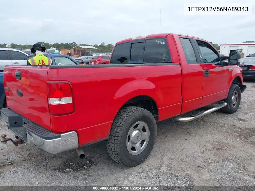 2006 Ford F-150 Lariat/Xl/Xlt VIN: 1FTPX12V56NA89343 Lot: 40804832