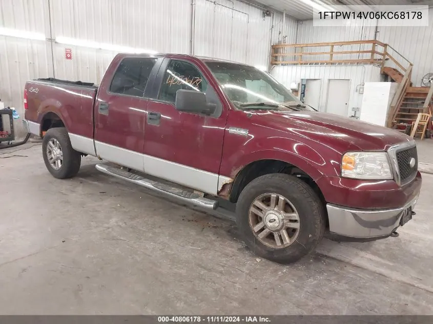 2006 Ford F-150 Fx4/Lariat/Xlt VIN: 1FTPW14V06KC68178 Lot: 40806178