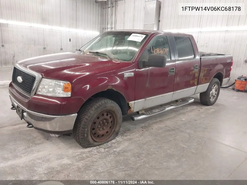 2006 Ford F-150 Fx4/Lariat/Xlt VIN: 1FTPW14V06KC68178 Lot: 40806178