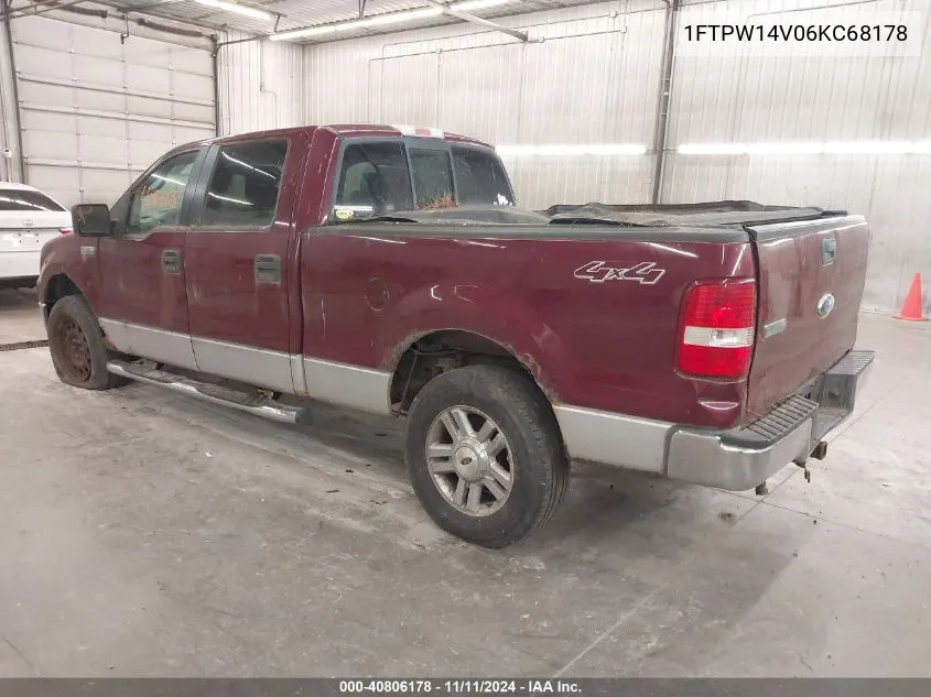 2006 Ford F-150 Fx4/Lariat/Xlt VIN: 1FTPW14V06KC68178 Lot: 40806178