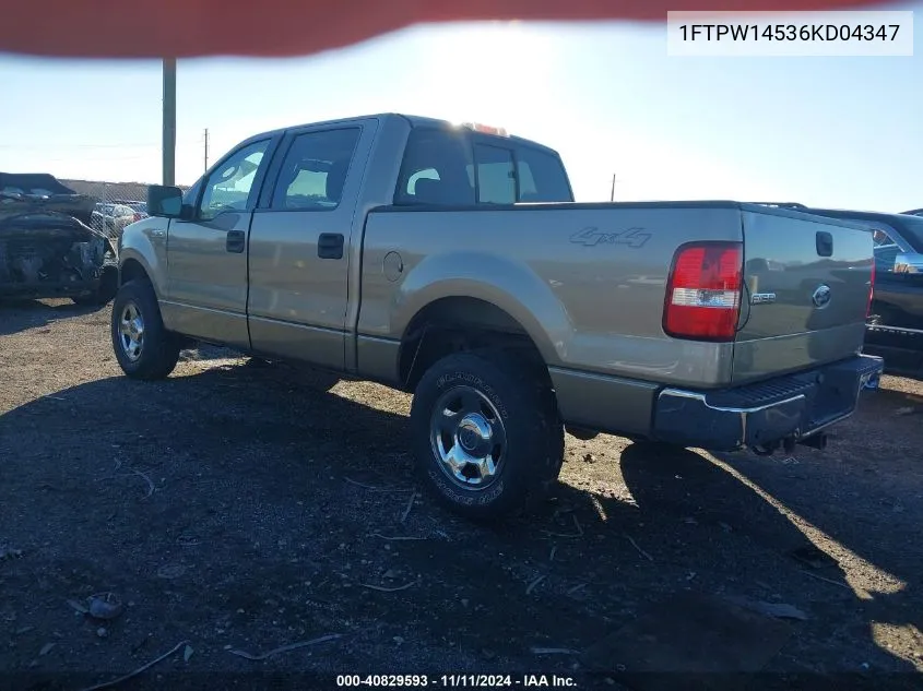 2006 Ford F-150 Fx4/Lariat/Xlt VIN: 1FTPW14536KD04347 Lot: 40829593