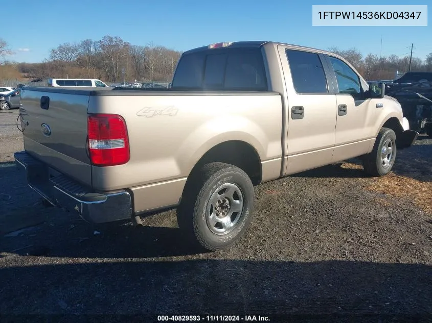 2006 Ford F-150 Fx4/Lariat/Xlt VIN: 1FTPW14536KD04347 Lot: 40829593