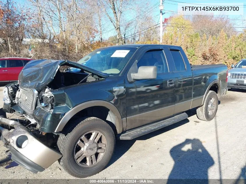 2006 Ford F-150 Fx4/Lariat/Xl/Xlt VIN: 1FTPX145X6KB93700 Lot: 40843086