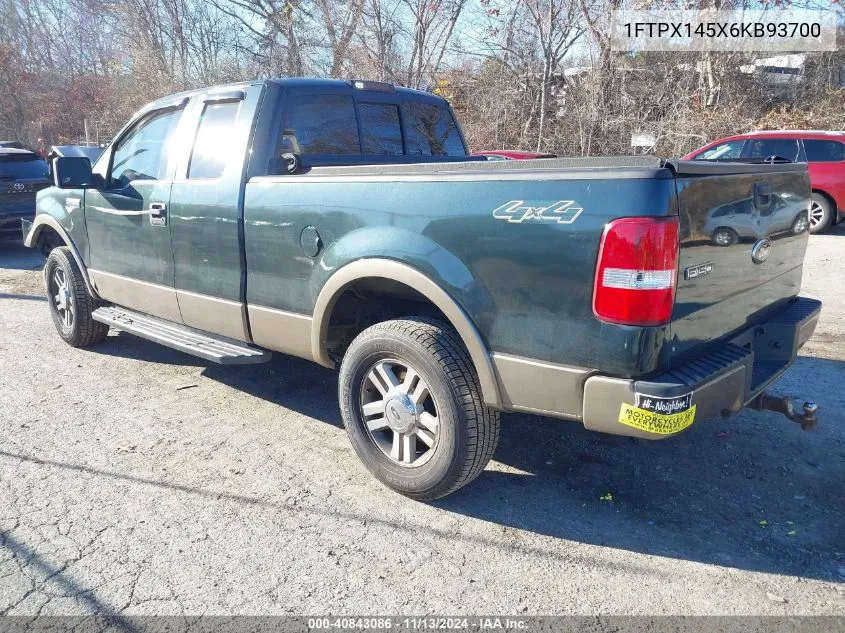 2006 Ford F-150 Fx4/Lariat/Xl/Xlt VIN: 1FTPX145X6KB93700 Lot: 40843086