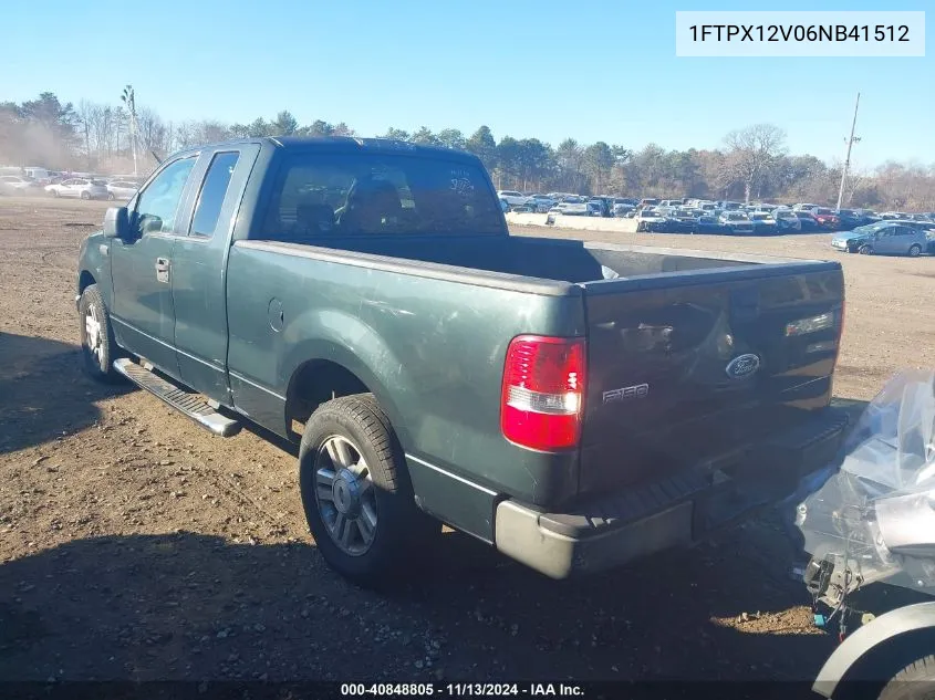 2006 Ford F-150 Lariat/Xl/Xlt VIN: 1FTPX12V06NB41512 Lot: 40848805