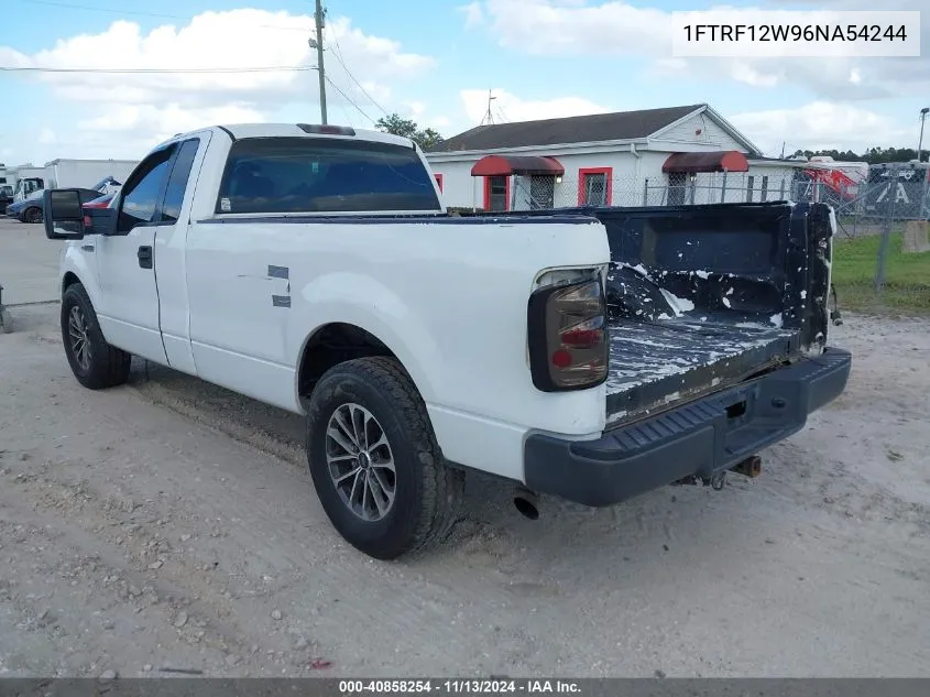 2006 Ford F-150 Stx/Xl/Xlt VIN: 1FTRF12W96NA54244 Lot: 40858254