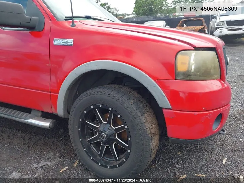 2006 Ford F-150 Fx4/Lariat/Xl/Xlt VIN: 1FTPX14506NA08309 Lot: 40874347