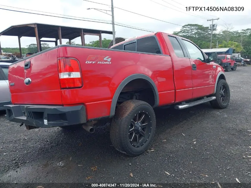 2006 Ford F-150 Fx4/Lariat/Xl/Xlt VIN: 1FTPX14506NA08309 Lot: 40874347