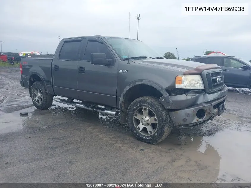 2007 Ford F150 Supercrew VIN: 1FTPW14V47FB69938 Lot: 12078007