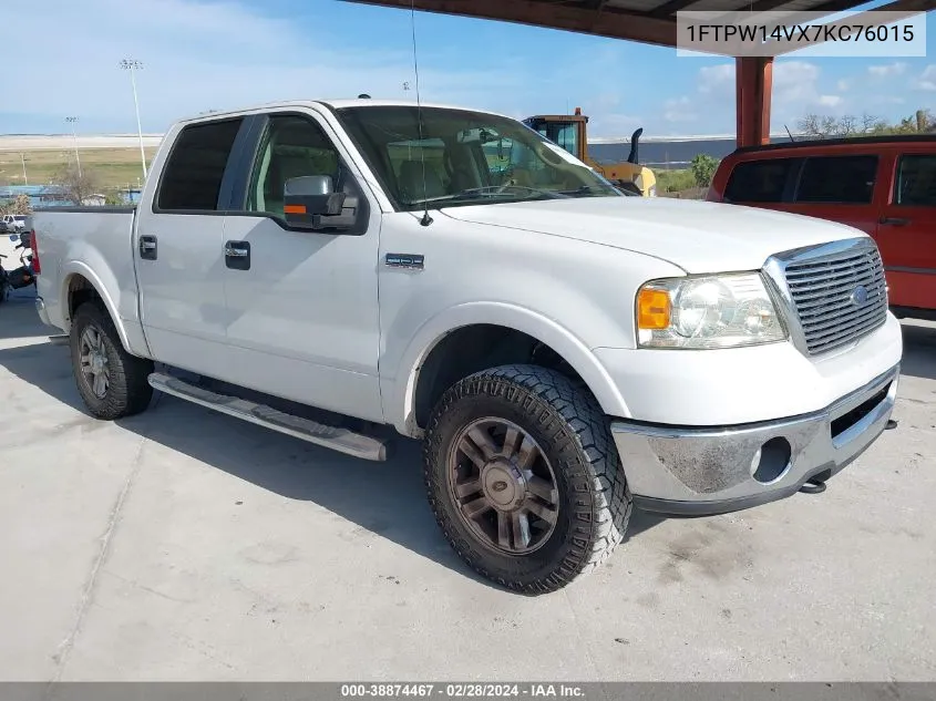 2007 Ford F-150 Fx4/Lariat/Xlt VIN: 1FTPW14VX7KC76015 Lot: 38874467