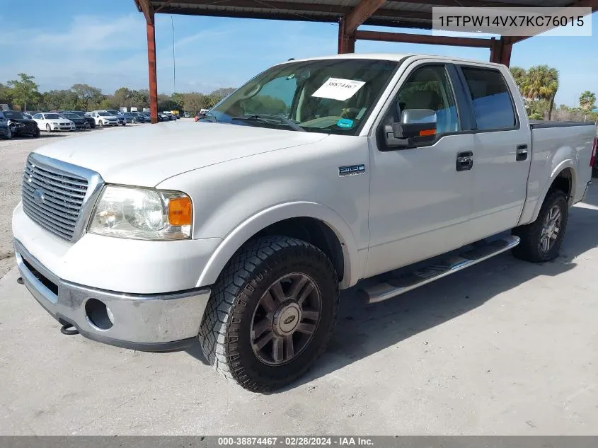 2007 Ford F-150 Fx4/Lariat/Xlt VIN: 1FTPW14VX7KC76015 Lot: 38874467