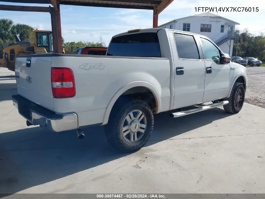 2007 Ford F-150 Fx4/Lariat/Xlt VIN: 1FTPW14VX7KC76015 Lot: 38874467