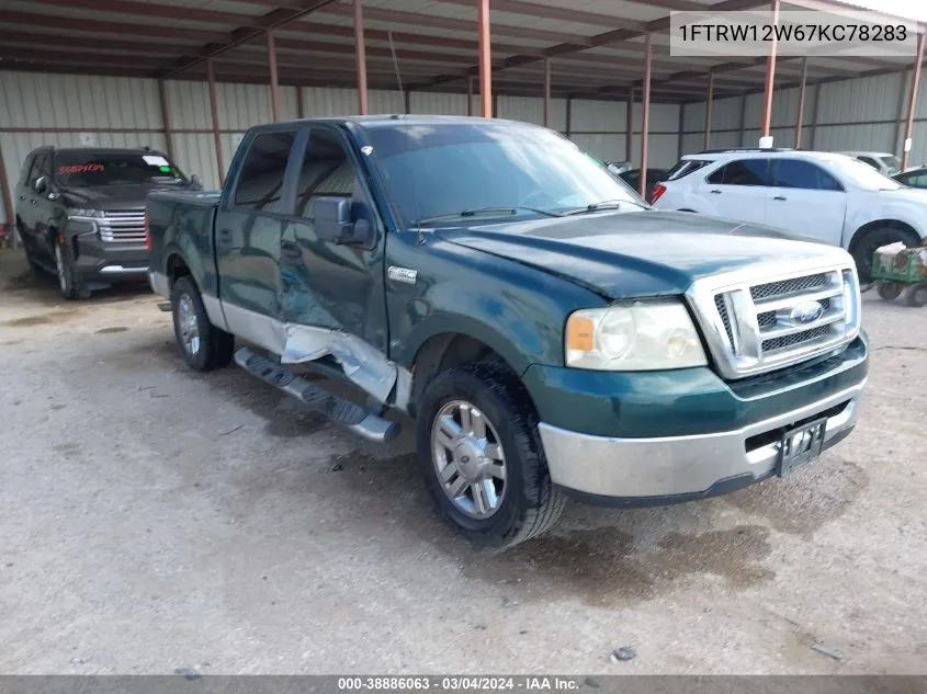 2007 Ford F-150 Xlt VIN: 1FTRW12W67KC78283 Lot: 38886063