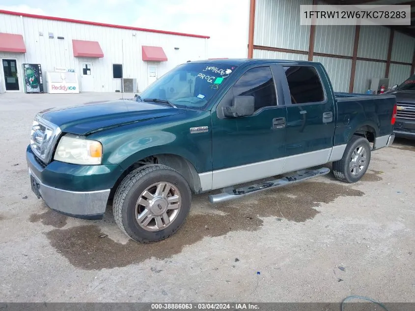 2007 Ford F-150 Xlt VIN: 1FTRW12W67KC78283 Lot: 38886063