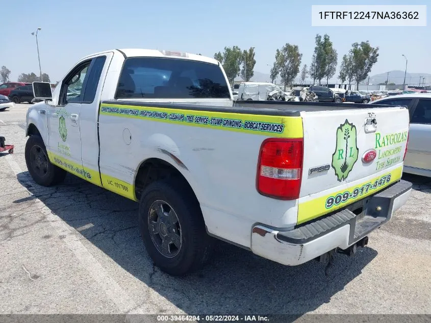 2007 Ford F-150 Stx/Xl/Xlt VIN: 1FTRF12247NA36362 Lot: 39464294