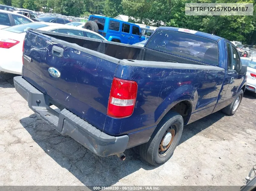 2007 Ford F-150 Stx/Xl/Xlt VIN: 1FTRF12257KD44187 Lot: 39488230