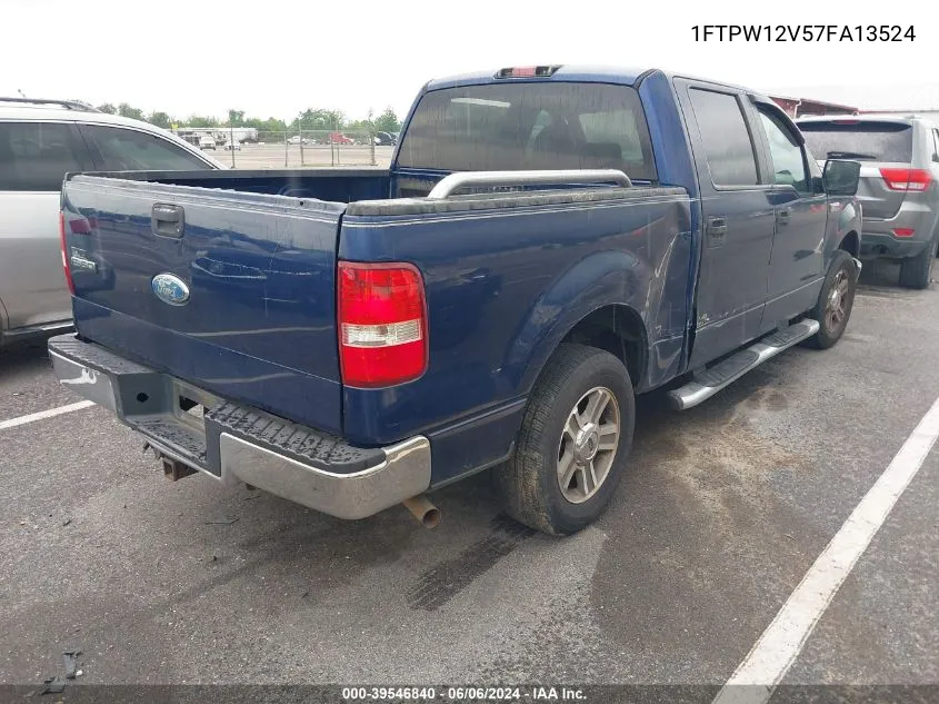 2007 Ford F-150 Lariat/Xlt VIN: 1FTPW12V57FA13524 Lot: 39546840