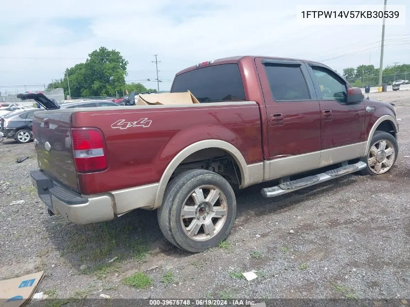 2007 Ford F-150 Fx4/Lariat/Xlt VIN: 1FTPW14V57KB30539 Lot: 39675748