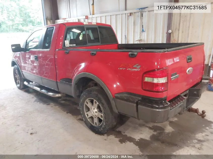 2007 Ford F-150 Fx4/Xlt VIN: 1FTPX04577KC31685 Lot: 39720658