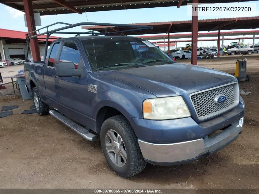 2007 Ford F-150 Stx/Xl/Xlt VIN: 1FTRF12267KC22700 Lot: 39780865